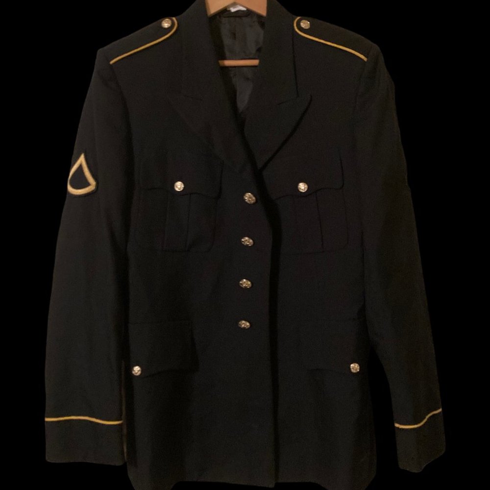 Army Dress Blue (ASU) 41L w/ PFC Sew-ons